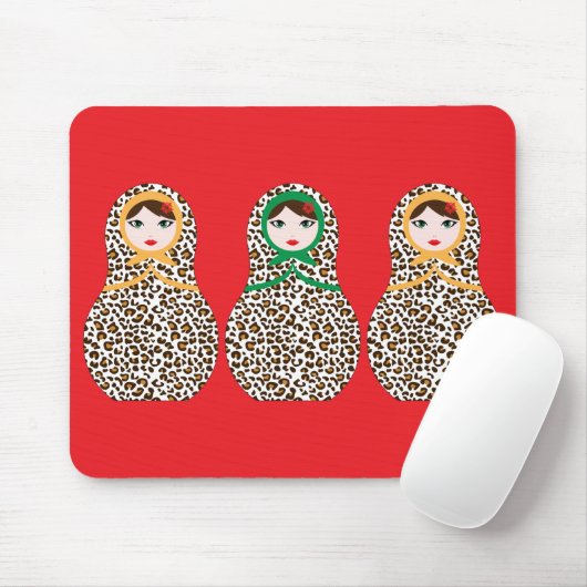 Tapis De Souris Cheetah Print Matryoshka Mousepad (Avec souris)