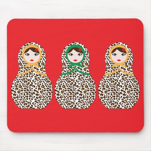 Tapis De Souris Cheetah Print Matryoshka Mousepad (Devant)
