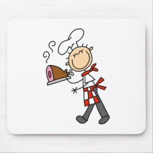 Tapis de souris Chef avec jambon cuit au four