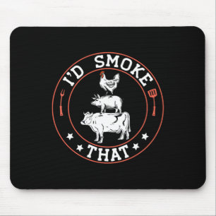 Tapis De Souris Chef Boucher Bbq Fumeur Je Fumerais Ça Byrbecue Pi