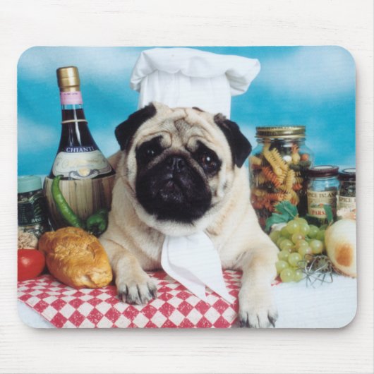 Tapis De Souris Chef Chien carlin Mousepad (Devant)