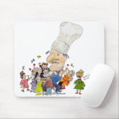 Tapis De Souris Chef drôle de Français de bande dessinée (Avec souris)