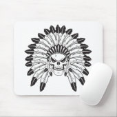 Tapis De Souris Chef du crâne indien (Avec souris)