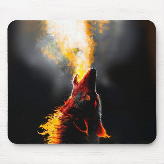 Tapis De Souris Chef du loup-feu agressif (Devant)