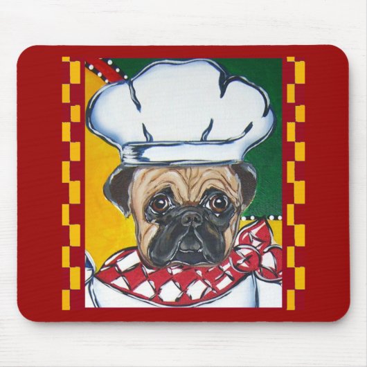 Tapis De Souris Chef Pug (Devant)