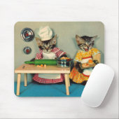 Tapis De Souris chef tabby kitten et assistant tabby kitten (Avec souris)