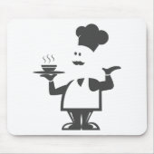 Tapis De Souris Chef tenant un bol de soupe (Devant)