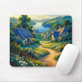 Tapis De Souris Chemin Doré vers l'Eau Bleue (Avec souris)