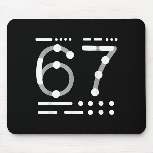 Tapis De Souris Chemise 67, Code Morse 67 Kid Meme Six Seven Graph (Devant)