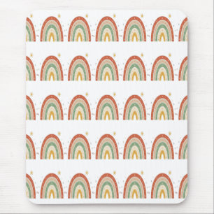 Tapis De Souris Chemise à col avec motif arc-en-ciel bohème