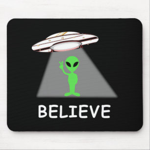 Tapis De Souris Chemise Alien - Je Crois Nouveau Ufo Cool 