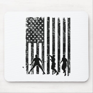 Tapis De Souris Chemise de badminton drapeau américain hommes Usa