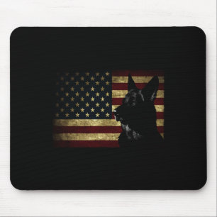 Tapis De Souris Chemise de Berger Allemand noir Drapeau américain
