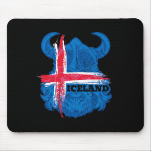 Tapis De Souris Chemise de foot drapeau islandais Fan de football