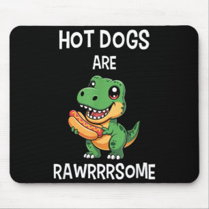 Tapis De Souris Chemise de hot dog T Rex de dinosaure Les hot dogs