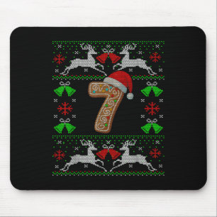 Tapis De Souris Chemise de Noël drôle et laide Number 7 67 Meme