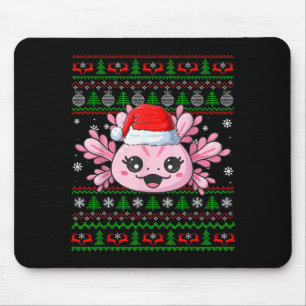 Tapis De Souris Chemise de Noël laide d'Axolotl Tête d'Axolotl San