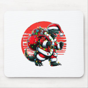 Tapis De Souris Chemise de Noël Santazilla Monstre japonais Kaiju