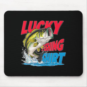 Tapis De Souris Chemise de pêche chanceuse drôle B pêcheur fun pêc