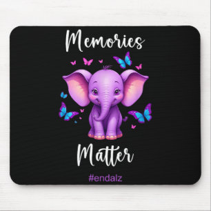 Tapis De Souris Chemise de sensibilisation à Alzheimer Éléphant Vi