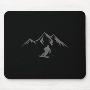 Tapis De Souris Chemise de ski montagne neigeuse hiver skieur