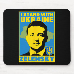 Tapis De Souris Chemise de Volodymyr Zelensky drapeau ukrainien Uk