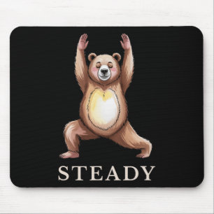 Tapis De Souris Chemise de yoga Steady Bear Calme Lance Mignon Ani