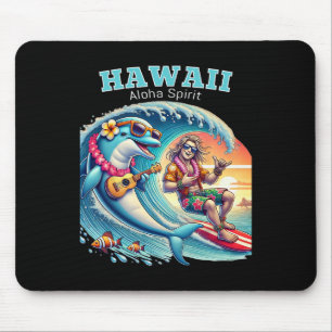 Tapis De Souris Chemise drôle de surf - Esprit Aloha Hawaï