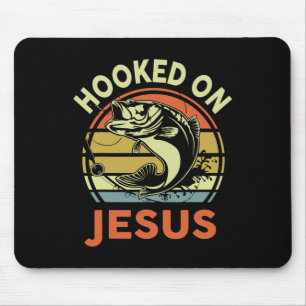 Tapis De Souris Chemise drôle pour hommes accros à Jésus pêche chr