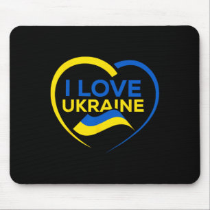 Tapis De Souris Chemise du drapeau ukrainien de soutien Je t'aime