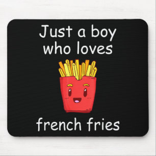 Tapis De Souris Chemise Frites Drôle Amateur de Frites Français Co