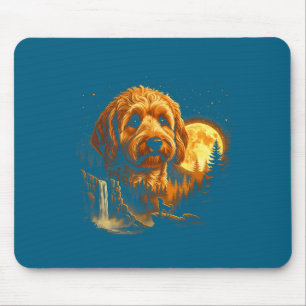 Tapis De Souris Chemise Goldendoodle Hurlement Lune Vintage Golden
