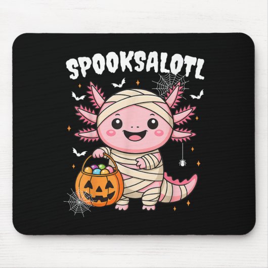 Tapis De Souris Chemise Halloween Axolotl Amusante Pour Enfants Ga (Devant)