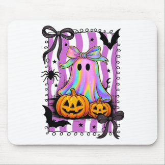 Tapis De Souris Chemise Halloween Bow mignonne Crâne Citrouille su