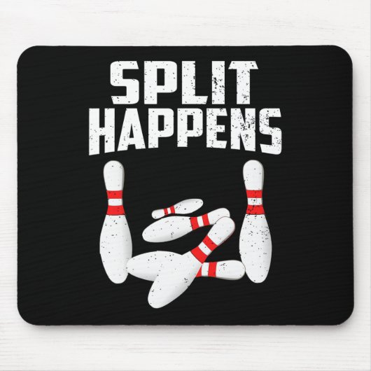 Tapis De Souris Chemise Lover Bowling Split Arrive Hommes Femmes E (Devant)