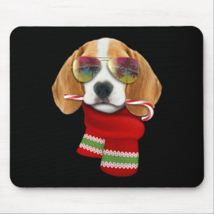 Tapis De Souris Chemise Noël en Juillet Beagle Sungles Amateurs de