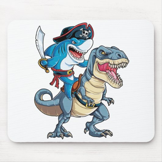 Tapis De Souris Chemise pirate Dinosaur équitation de requins pour (Devant)
