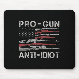 Tapis De Souris Chemise Pro Gun Anti Idiot Drapeau Usa Vintage 2èm