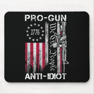 Tapis De Souris Chemise Pro Gun Anti Idiot Drapeau Usa Vintage 2èm