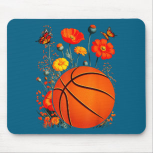 Tapis De Souris Chemise Silhouette Basketball Fleurs Botanique Flo