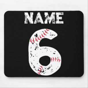 Tapis De Souris Chemise T Baseball Équipe De Baseball 6 Numérotée