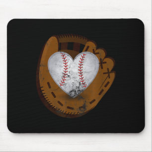 Tapis De Souris Chemise vintage baseball cœur drôle de la Saint-Va