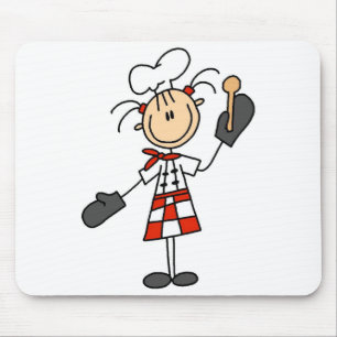Tapis De Souris Chemises pour femmes cuisiniers avec maniques et c