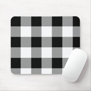 Tapis De Souris Chèque de bison noir et blanc