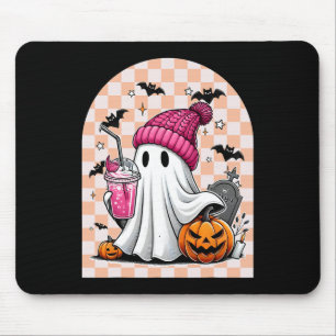 Tapis De Souris Chèque d'Halloween pour fantôme mou à boire du caf