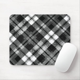 Tapis De Souris Chèque Tartan noir blanc Ferme moderne