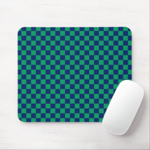 Tapis De Souris Chèques bleu rétro À damiers
