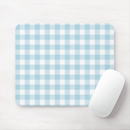 Tapis De Souris Chèques En vichy bleu pâle et blanc (Avec souris)