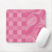 Tapis De Souris Chèques et persiennes - Rose (Avec souris)
