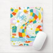 Tapis De Souris Chèques joyeux Abstrait Monogrammed Mousepad (Avec souris)